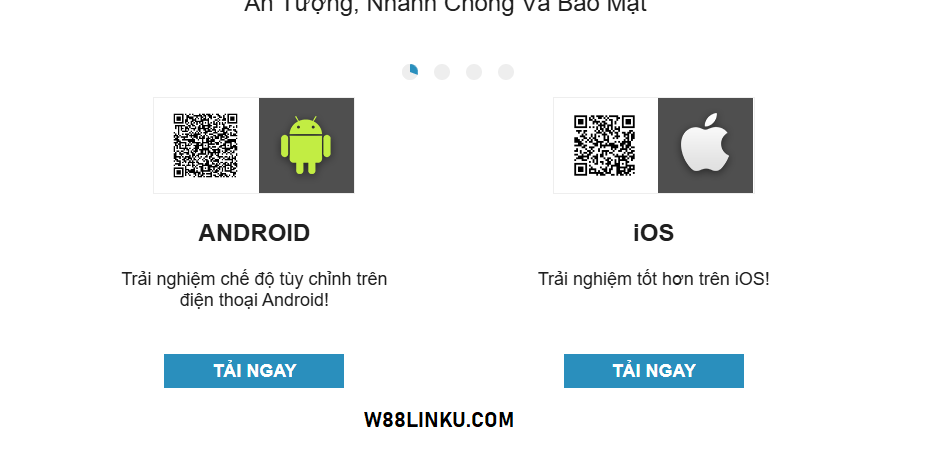 Chọn đường link tải App W88