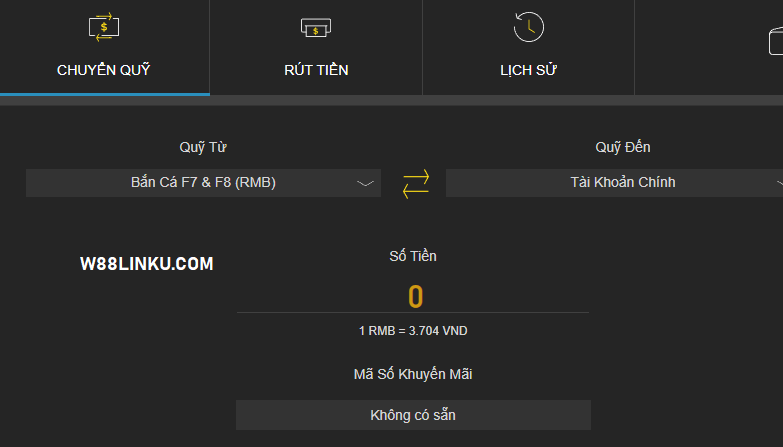 Chuyển số dư về ví chính Chuyển số dư về ví chính