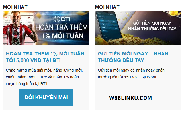 Hoàn trả tiền cược tại khuyến mãi W88 Hoàn trả tiền cược tại khuyến mãi W88