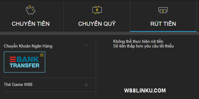Thực hiện rút tiền W88 Thực hiện rút tiền W88
