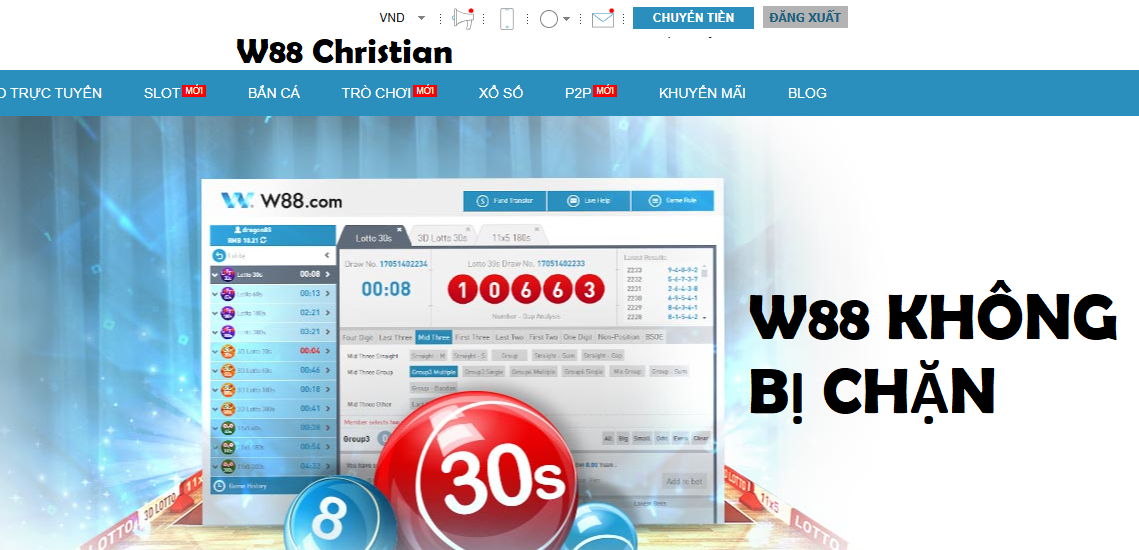 W88 không bị chặn